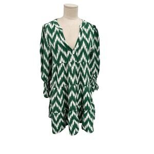 Tuckernuck Pomander Place Green Ikat Kenzo Dress Size L